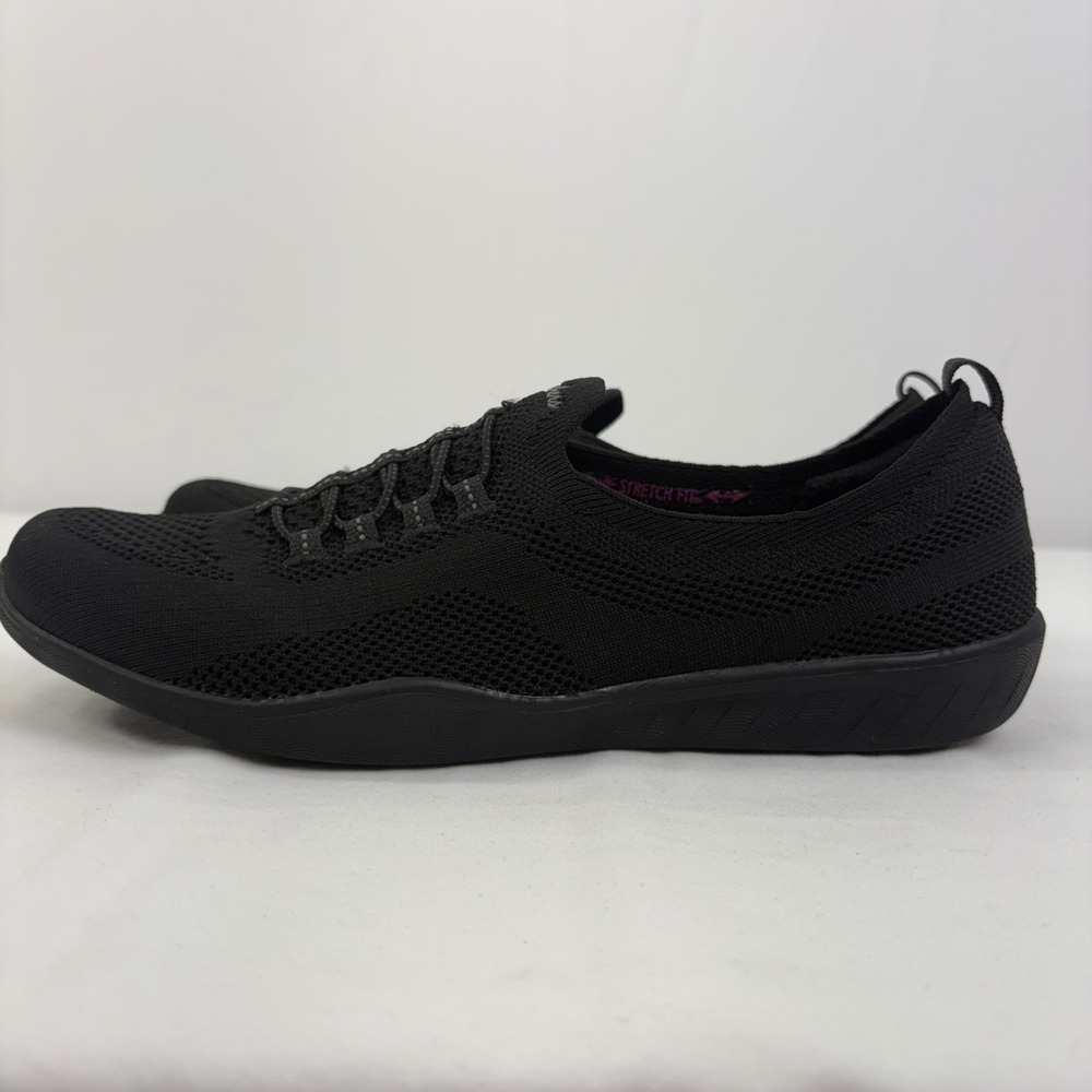 Skechers Womens Newbury St Stretch Fit Wide Fit Slip On Shoes‎ Black Size 9